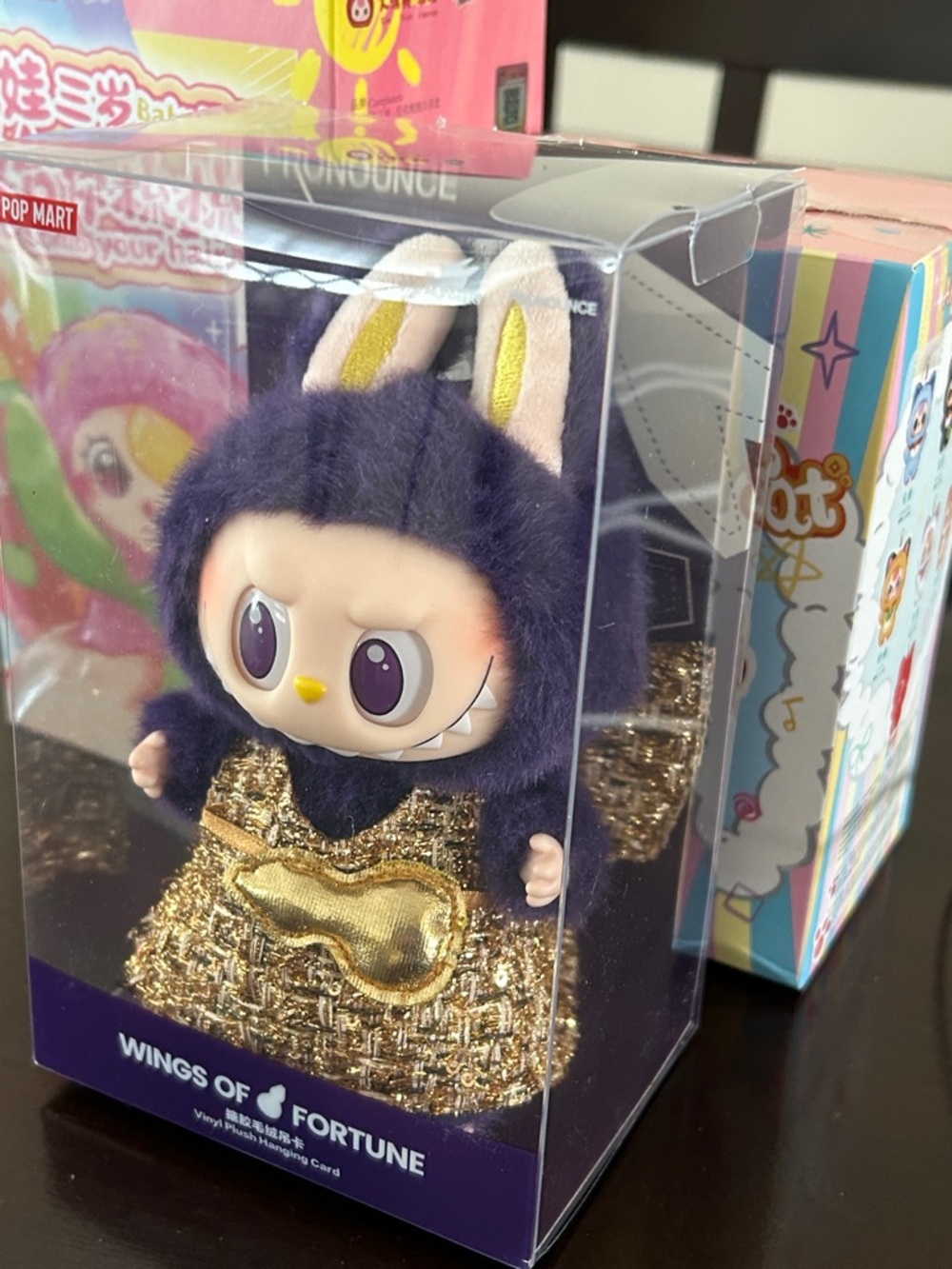 Wings of Fortune Labubu Plush Figure - Purple & Gold